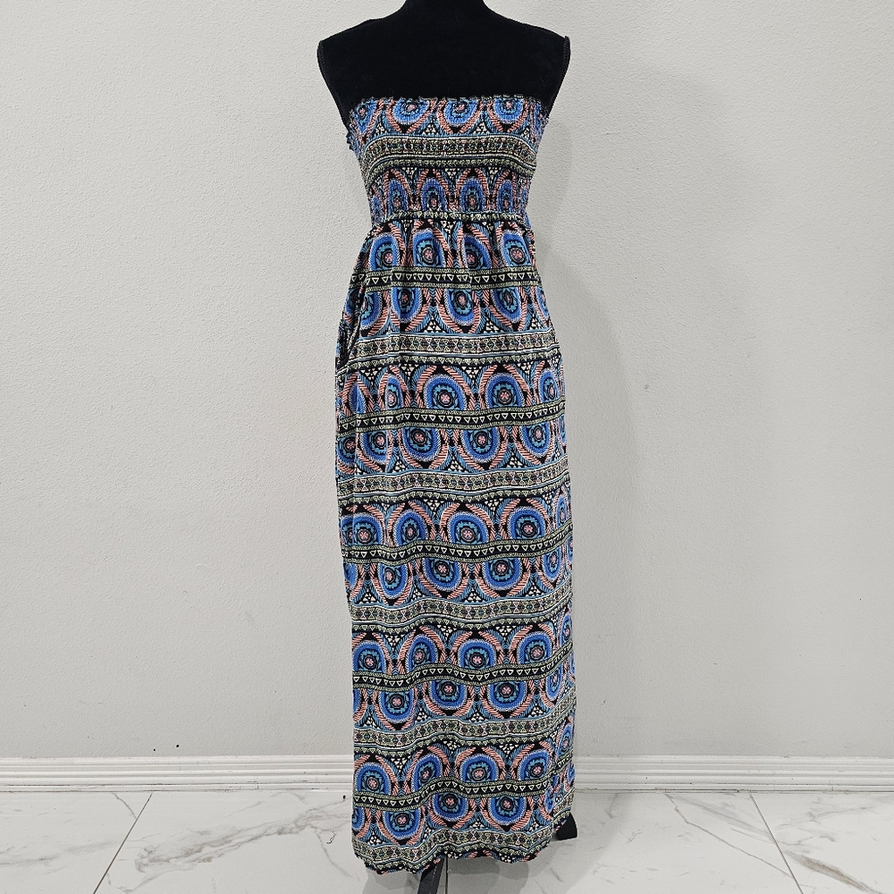 Band Of Gypsies Smocked Bodice Maxi Dress